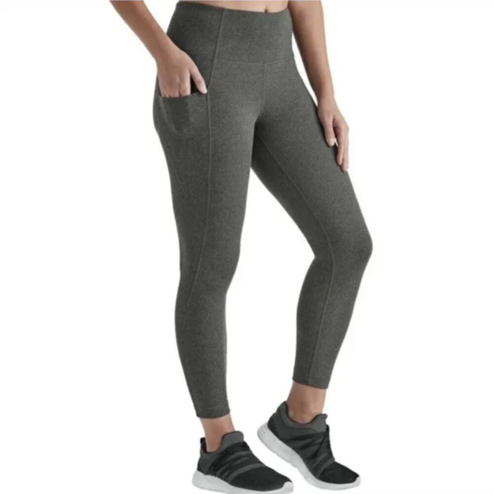Womens High-Waist Pocket Leggings - Charcoal